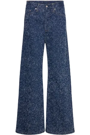 Hope Skid Jeans Blue Fluffy Denim Designers Jeans Wide Blue
