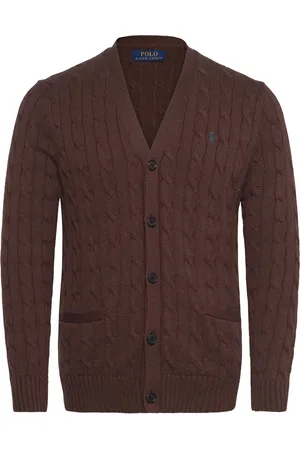 Ralph Lauren Cable-Knit Cotton Cardigan Tops Knitwear Cardigans Brown