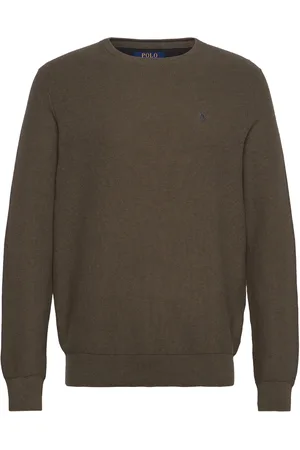 Ralph Lauren Textured Cotton Crewneck Sweater Tops Knitwear Round Necks Green