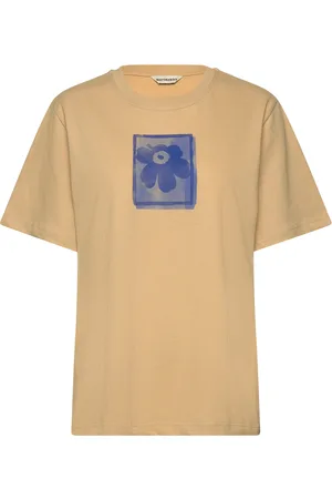 Marimekko Tremolo Unikko Placement Tops T-shirts & Tops Short-sleeved Beige
