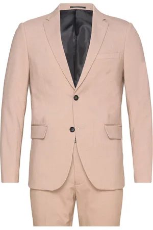 Lindbergh Plain Mens Suit - Normal Length Habit Beige