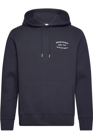 GANT Small Graphic Sweat Hoodie Tops Sweatshirts & Hoodies Hoodies Navy