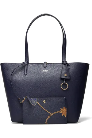 Ralph Lauren Faux-Leather Reversible Tote Bag Shopper Taske Navy