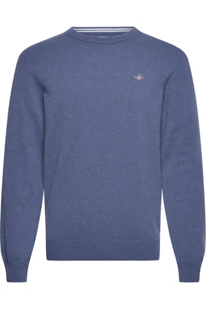 GANT Superfine Lambswool C-Neck Tops Knitwear Round Necks Blue