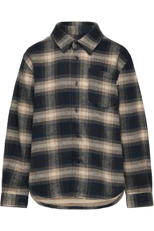 Mads Norgaard Soft Flannel Svano Shirt Tops Shirts Long-sleeved Shirts Navy