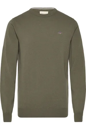GANT Superfine Lambswool C-Neck Tops Knitwear Round Necks Green