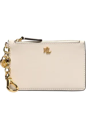 Ralph Lauren Heart-Charm Leather Zip Card Case Bags Card Holders & Wallets Wallets Cream