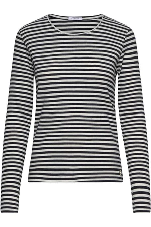 Claire Woman Cwamy Stripe - T-Shirt Tops T-shirts & Tops Long-sleeved Navy