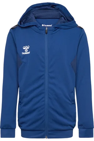 Hummel Hmlauthentic Pl Zip Hoodie Kids Tops Sweatshirts & Hoodies Hoodies Blue