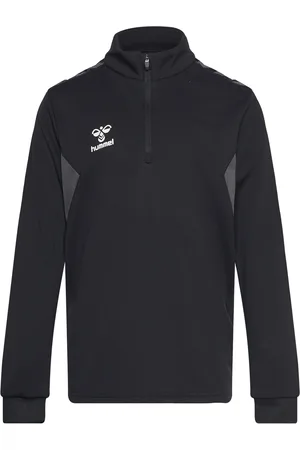 Hummel Hmlauthentic Half Zip Sweat Kids Sport Sweatshirts & Hoodies Sweatshirts Black