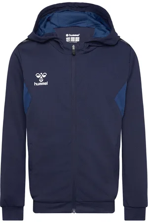 Hummel Hmlauthentic Pl Zip Hoodie Kids Tops Sweatshirts & Hoodies Hoodies Blue