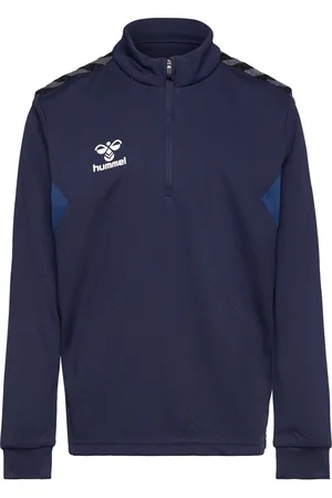 Hummel Hmlauthentic Half Zip Sweat Kids Sport Sweatshirts & Hoodies Sweatshirts Blue