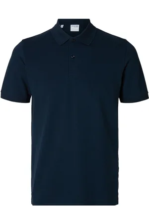 SELECTED Slhslim-Atlas Ss Polo Tops Polos Short-sleeved Navy
