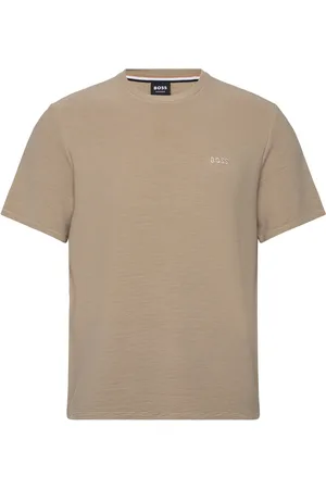 HUGO BOSS Rib T-Shirt Tops T-Kortærmet Skjorte Beige