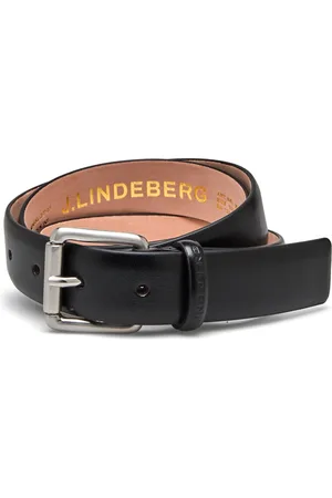 J Lindeberg Bill Leather Belt Accessories Belts Classic Belts Black