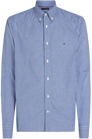 Tommy Hilfiger Flex Poplin Gingham Rf Shirt Tops Shirts Casual Blue