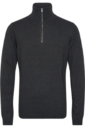 Lindbergh 100% Recycle Knit Half Zip Tops Knitwear Half Zip Jumpers Grey