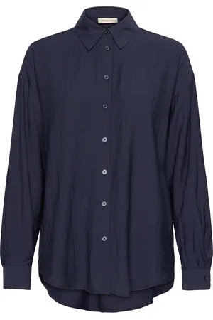 Freequent Fqelodie-Shirt Tops Shirts Long-sleeved Navy