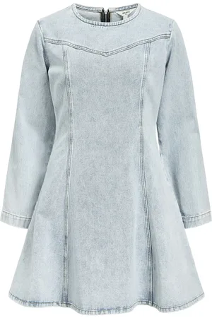 Object Objyulian L/S Denim Dress 137 Kort Kjole Blue