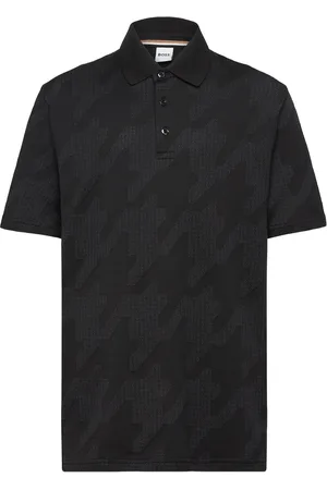 HUGO BOSS Short Sleeve Polo Tops T-shirts Polo Shirts Short-sleeved Polo Shirts Black