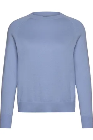 Lexington Cashmere Blend Raglan Sweater Tops Knitwear Jumpers Blue