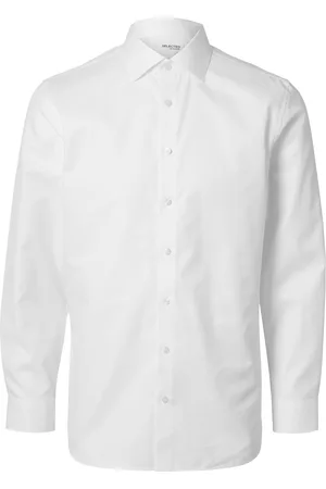 SELECTED Slhslim-Ethan Shirt Ls Spread Noos Tops Shirts Casual White