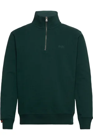 Superdry Essential Logo Half Zip Tops Knitwear Half Zip Jumpers Green