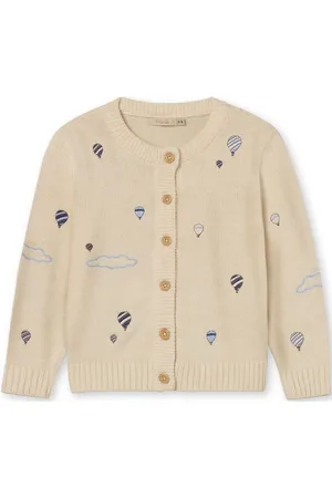 Fliink Magic Balloon Cardigan Tops Knitwear Cardigans Beige