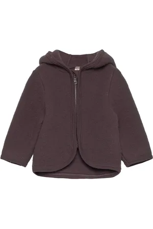 Huttelihut Jacket Ears Wool Fleece Outerwear Fleece Outerwear Fleece Jackets Brown