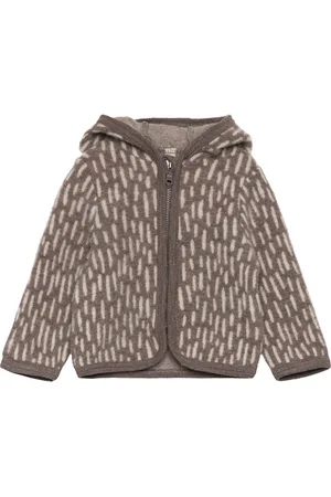 Huttelihut Jacket Ears Wool Fleece Outerwear Fleece Outerwear Fleece Jackets Brown