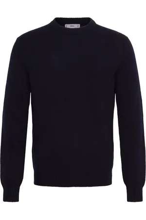 MANGO Natural Fibre Coaster Sweater Tops Knitwear Round Necks Navy