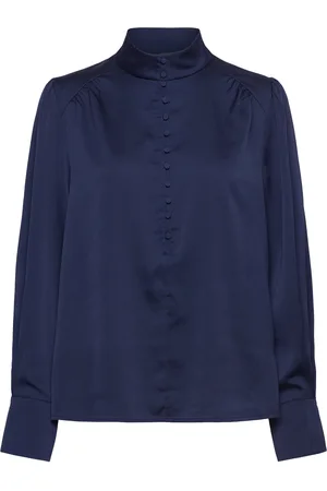 Bruuns Bazaar Acaciabbchatrine Blouse Tops Blouses Long-sleeved Navy