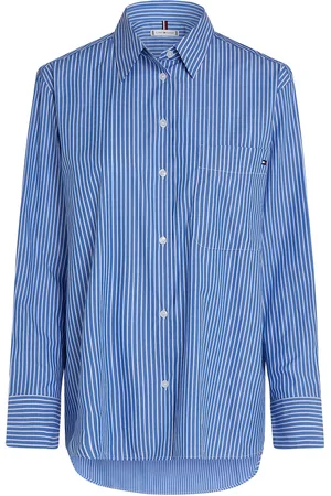 Tommy Hilfiger Ess Poplin Easy Fit Shirt Tops Shirts Long-sleeved Blue