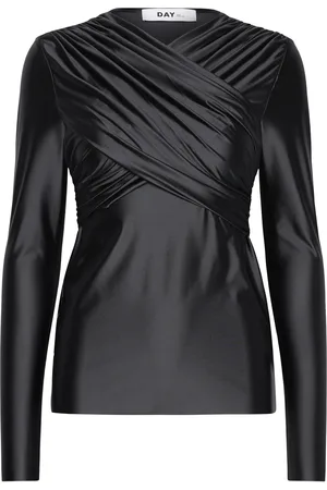 DAY Birger et Mikkelsen Kira - Glossy Stretch Designers T-shirts & Tops Long-sleeved Black
