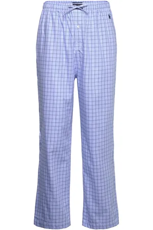 Ralph Lauren Polo Bear Striped Cotton Pajama Pant Hyggebukser Blue