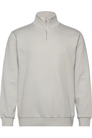 Lindbergh Jersey Half Zip Sweat Tops Knitwear Half Zip Jumpers Grey