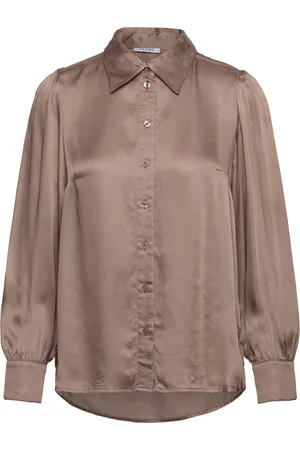 Claire Woman Cwrhona - Shirt Tops Shirts Long-sleeved Brown
