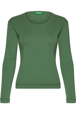 Benetton Sweater L/S Tops Knitwear Jumpers Green