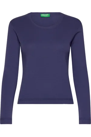 Benetton Sweater L/S Tops Knitwear Jumpers Blue