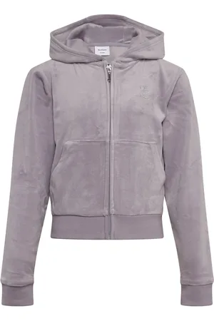 Juicy Couture Jc Diamante Zip Thru Hood Tops Sweatshirts & Hoodies Hoodies Purple