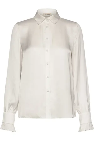 Zadig & Voltaire Thely Satin Designers Shirts Long-sleeved Cream