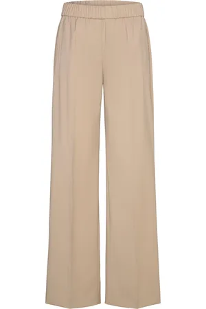 HUGO BOSS Toyal Bottoms Trousers Wide Leg Beige
