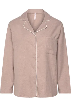 Hunkemöller Jacket Ls Flannel Essentials Pyjamas Nattøj Beige
