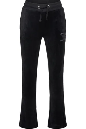 Juicy Couture Diamante Velour Bootcut Bottoms Sweatpants Black