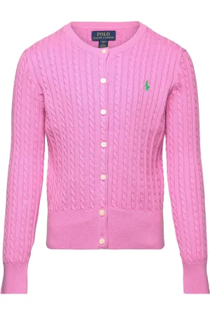 Ralph Lauren Mini-Cable Cotton Cardigan Tops Knitwear Cardigans Pink