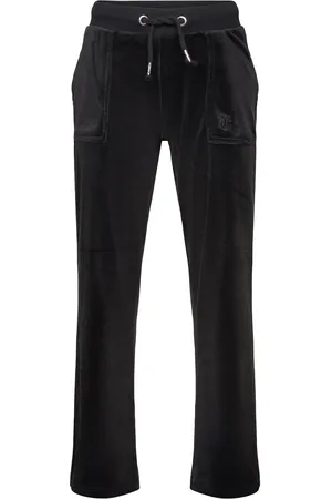 Juicy Couture Tonal Wide Leg Jogger Bottoms Sweatpants Black