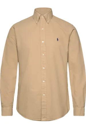 Ralph Lauren Custom Fit Garment-Dyed Oxford Shirt Tops Shirts Oxford Shirt Beige