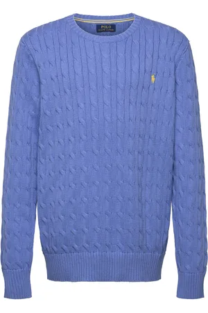 Ralph Lauren Cable-Knit Cotton Sweater Tops Knitwear Pullovers Blue