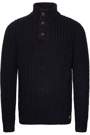 Superdry Chunky Knit Henley Tops Knitwear Half Zip Jumpers Navy