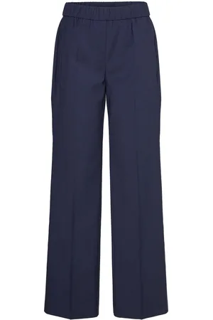 HUGO BOSS Toyal Bottoms Trousers Wide Leg Navy